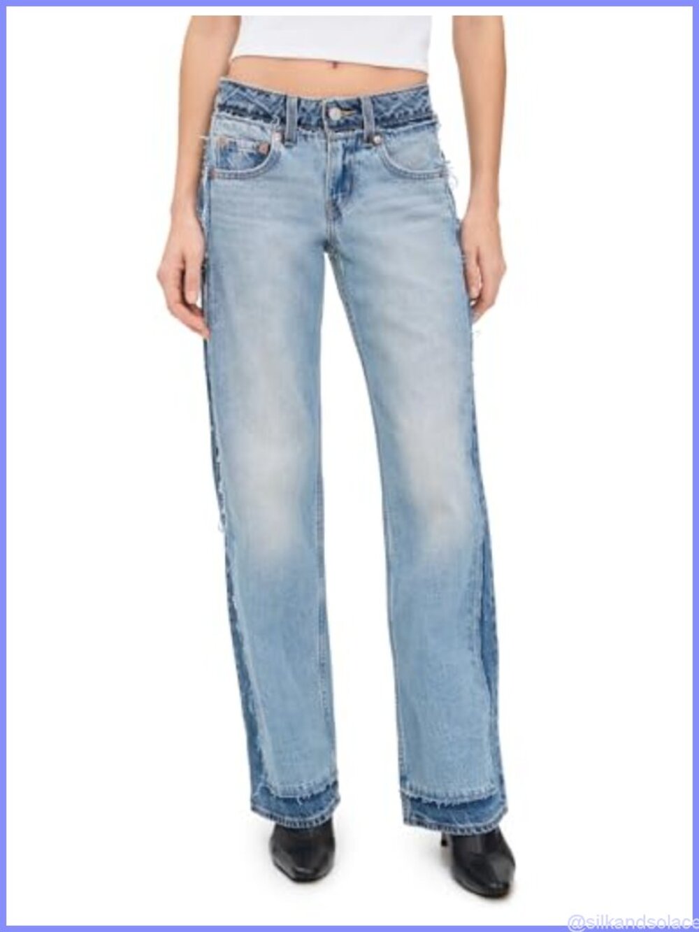 Levi's Low Loose Deconstructed Wide Leg Jeans 100% Cotton Loose Fit